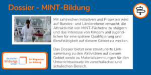 DBS-Dossier MINT Bildung beim Deutschen Bildungsserver mit Hyperlink auf das Dossier